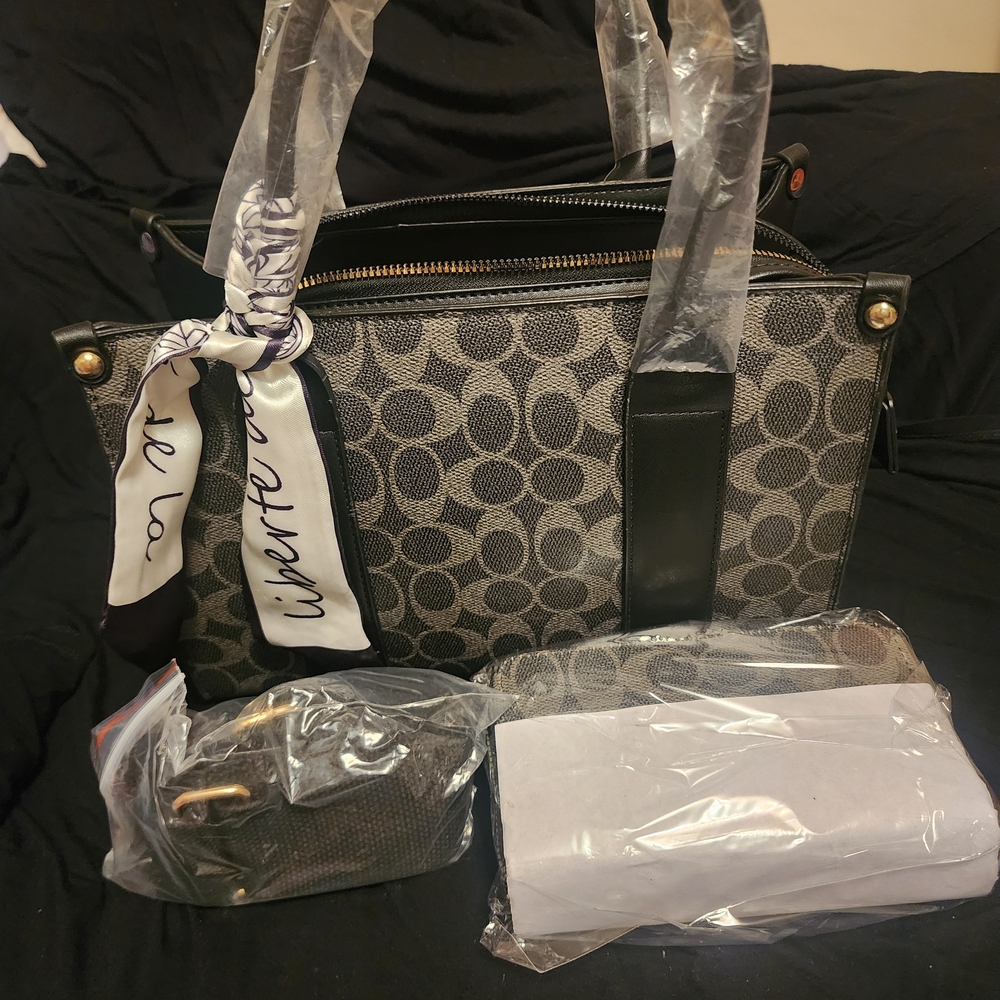 Elegant Black and Gray Women's Handbag